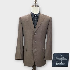 Ermenegildo Zegna Neiman Marcus Blazer Mens 42R 'Traveller' Brown Herringbone